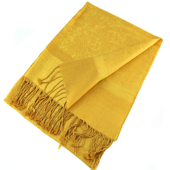 Gold Paisley Pashmina