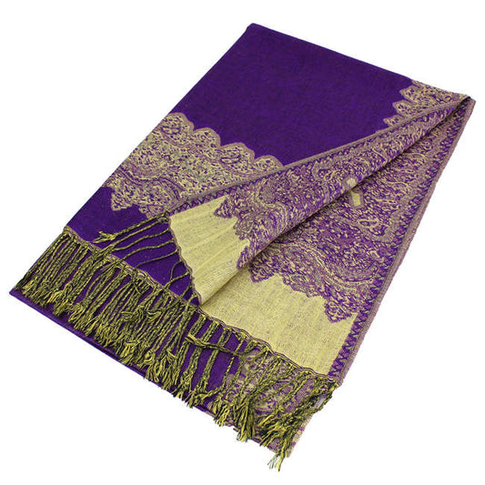 purple Border Pashmina