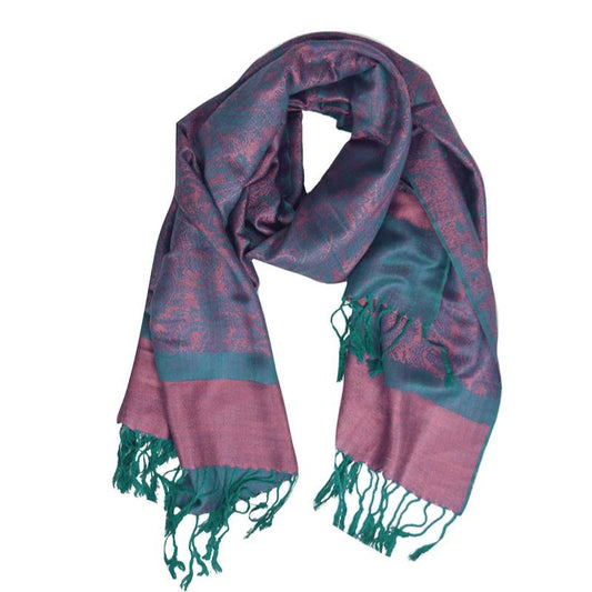 Pink/teal Paisley Pashmina