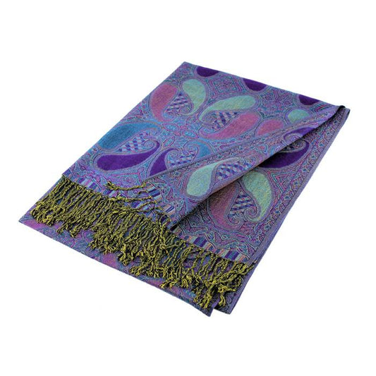 Purple Bandana Print Pashmina