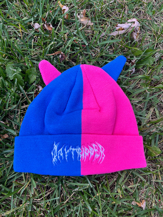 Gremlin Beanie - pink/blue