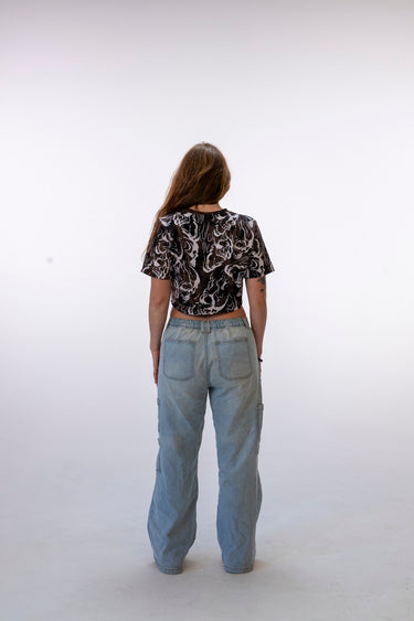 Flying Skulls Crop top #053 - 1of1 size Small