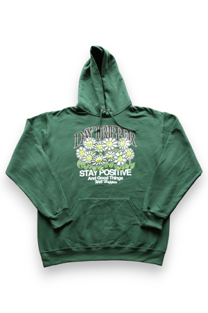 STAY POSITIVE HOODIE - FOREST GREEN
