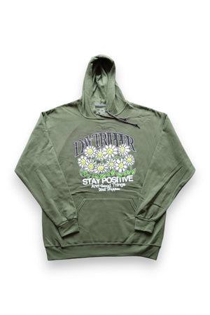 STAY POSITIVE HOODIE - ARMY GREEN