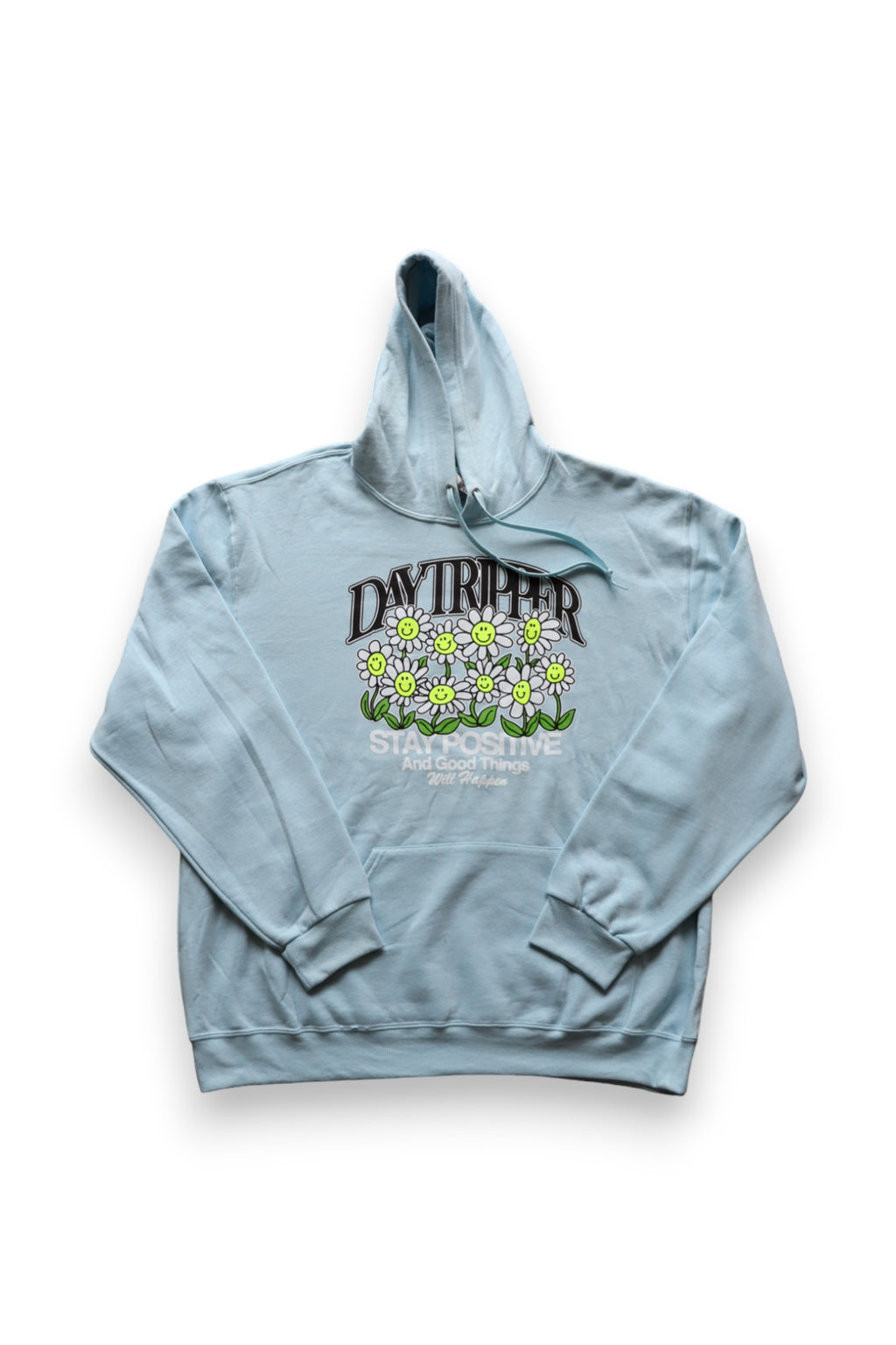 STAY POSITIVE HOODIE - BABY BLUE
