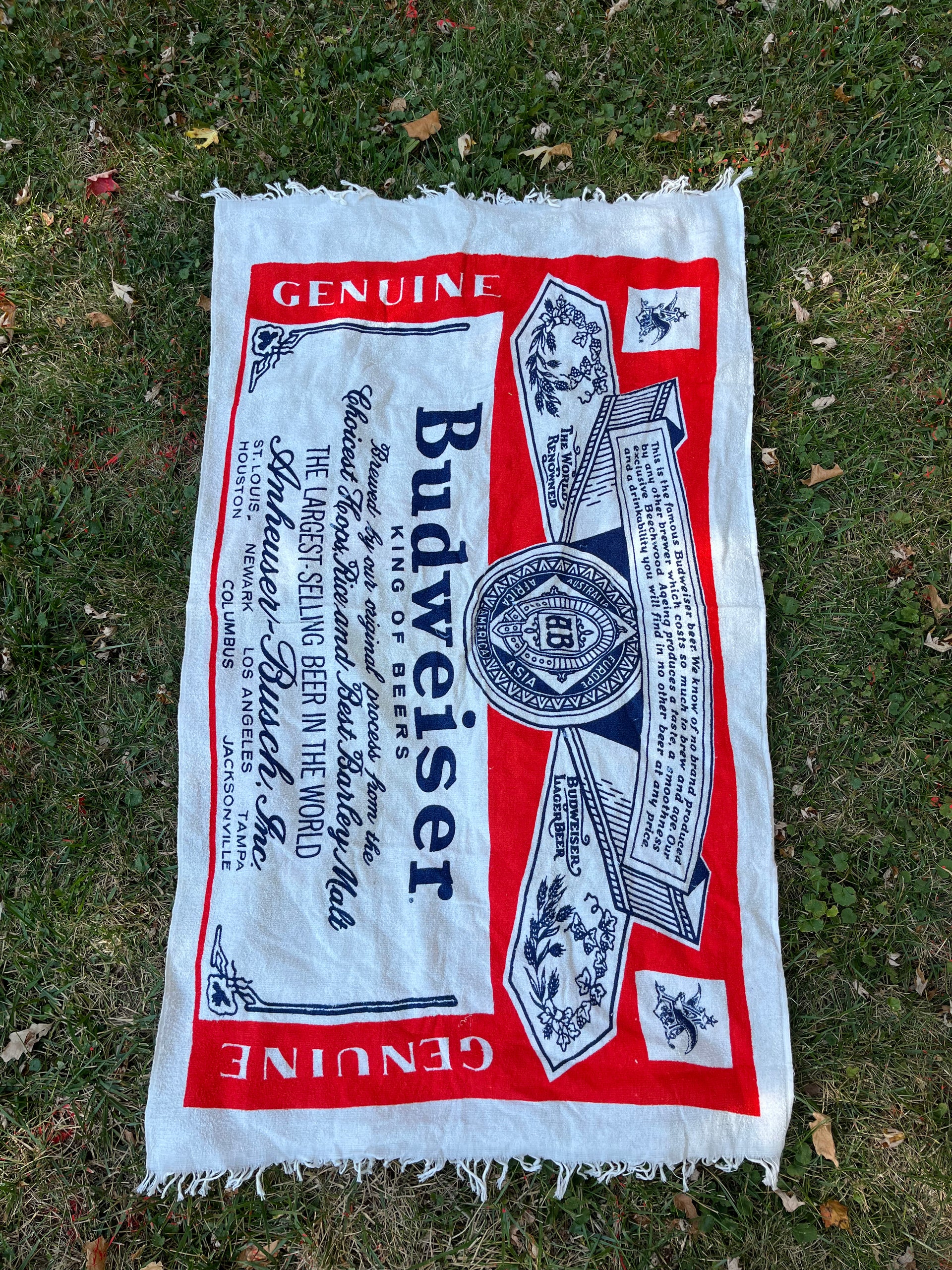 Vintage hotsell budweiser beach towel